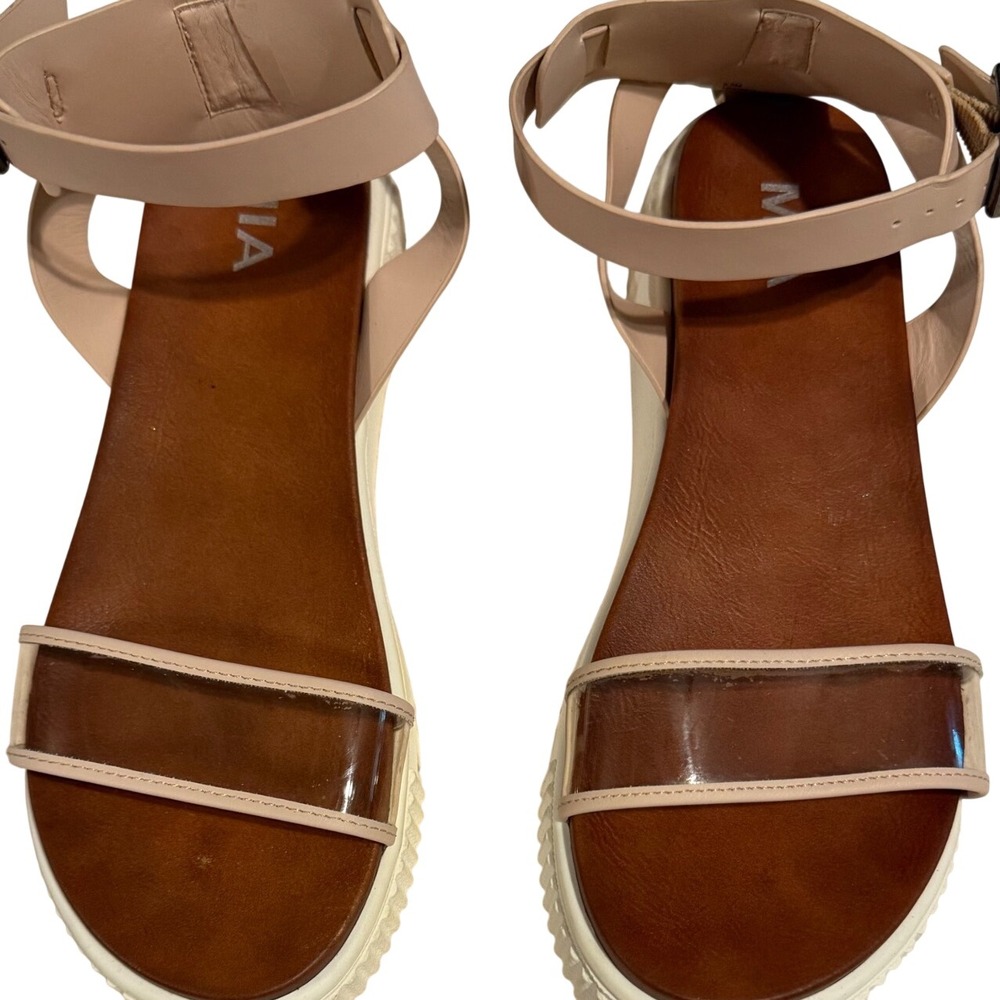 MIA Lunna Nude Clear Strap Platform Sandals Women 8.5 Flatform Lug Sole MH0091LU - Picture 3 of 10